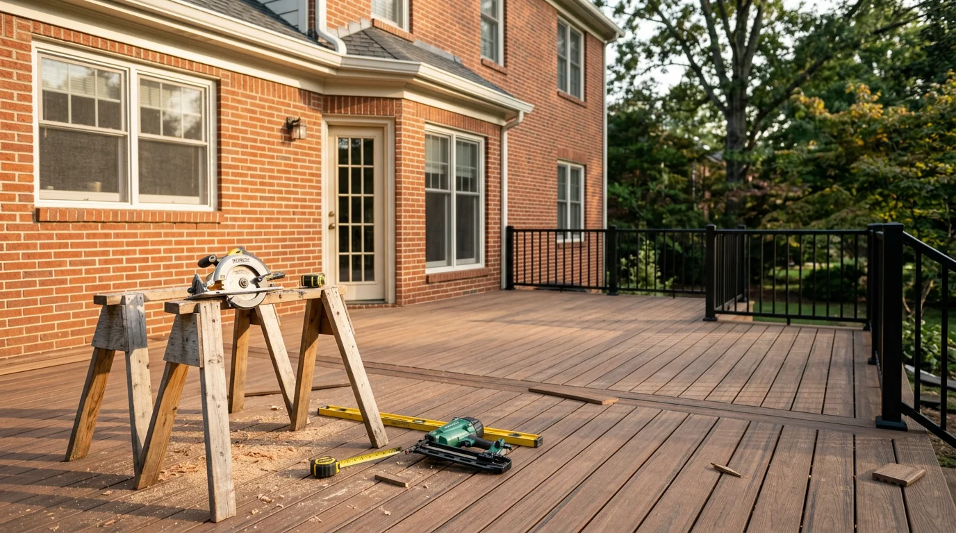 Custom deck construction overlooking Nashville yard