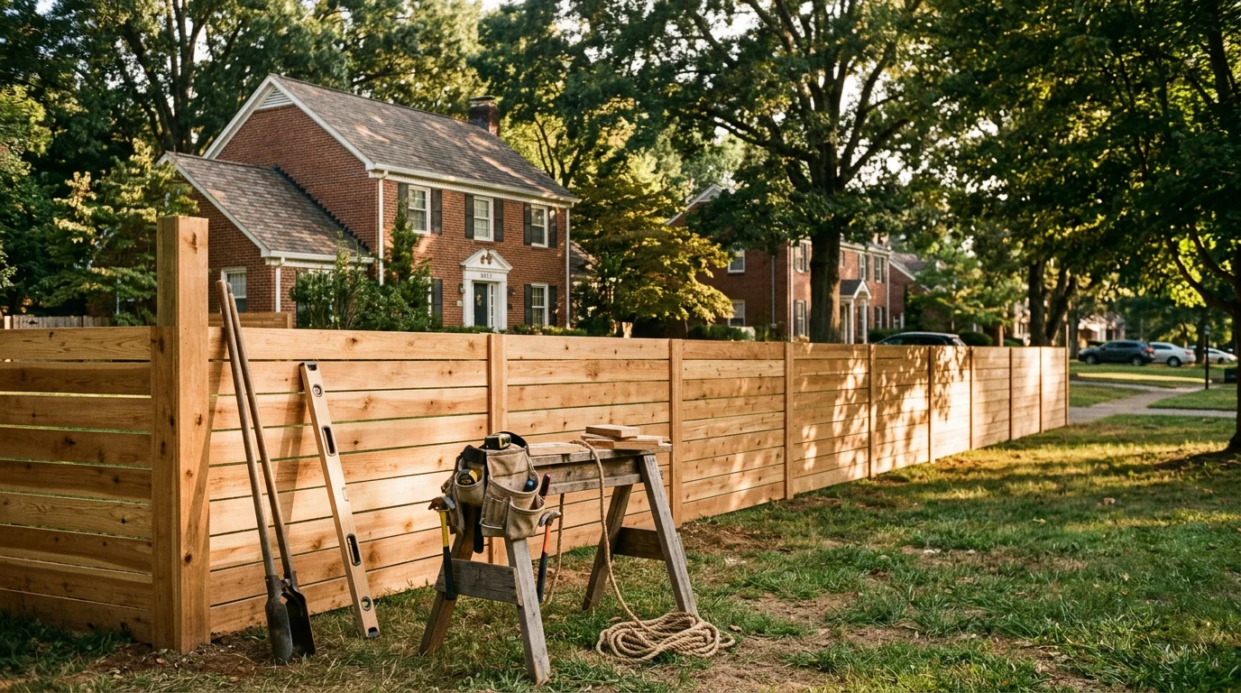 Residential fence installation in Nashville yard